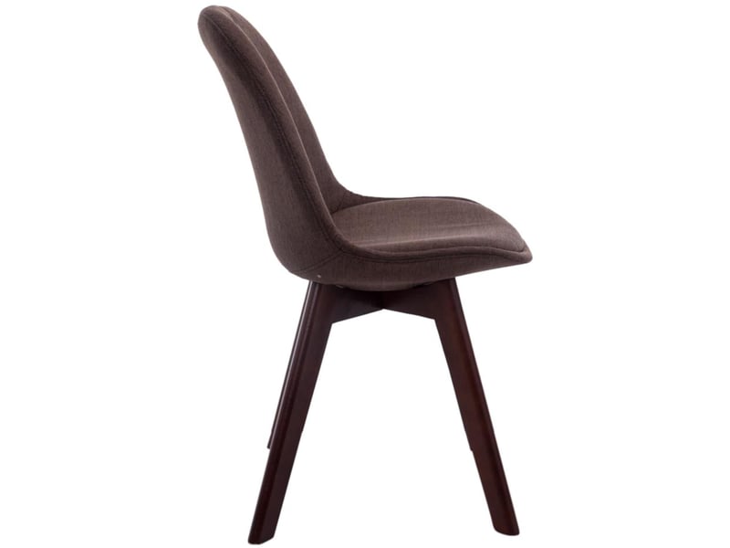 Lot de 4 chaises de salle à manger design scandinave en tissu marron et piètement à 4 pieds en bois foncé 10_0008637  - Conforama D