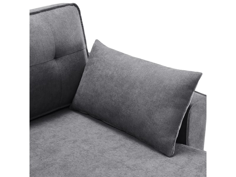 Canapé-lit en u convertible en tissu aspect lin, avec porte-gobelet et espace de rangement - Conforama D