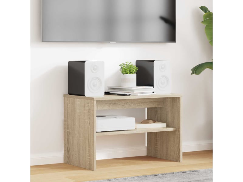 Meuble tv - banc tv - meuble de rangement 60 x 35 x 40 cm chêne sonoma bois d'ingénierie - Conforama B
