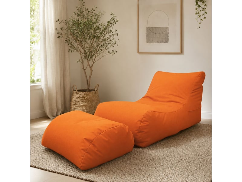  Pouf alton, forme sac, 120x80x60h cm orange Alton - Conforama B
