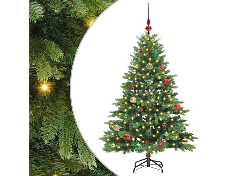  Sapin de noël - arbre de noël artificiel avec 150 led vert 150 cm pe et pvc  - Conforama A
