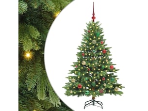 Sapin de noël - arbre de noël artificiel avec 150 led vert 150 cm pe et pvc