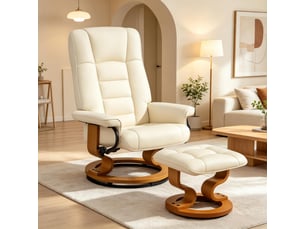 Fauteuil relax manuel Tissu / Simili beige