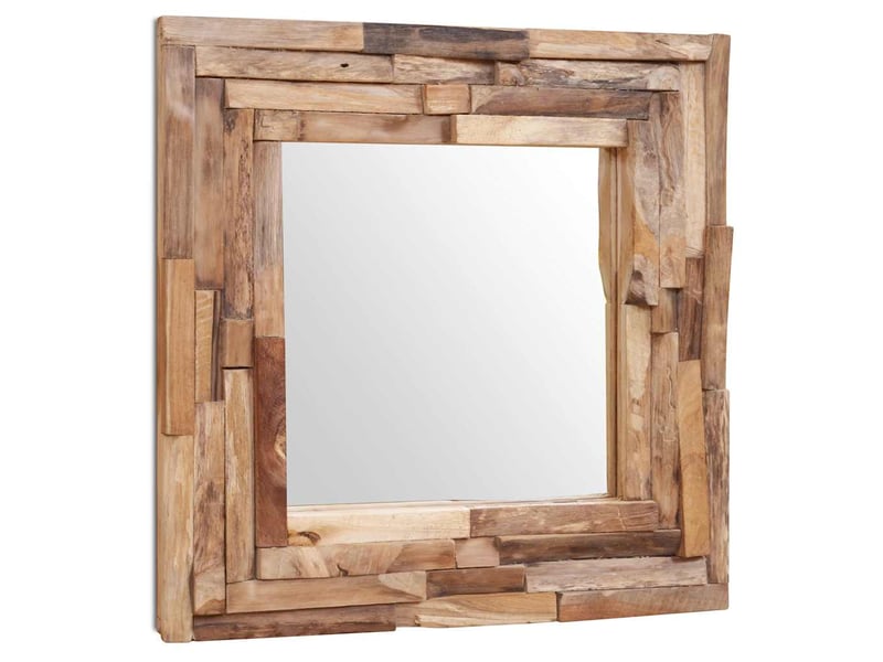  Miroir décoratif teck 60x60 cm carré cf62787  - Conforama E