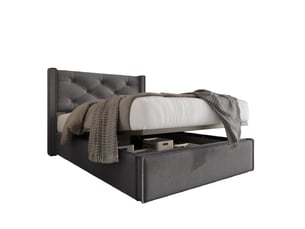 Lit coffre 90x200 cm WISHDOR coloris gris