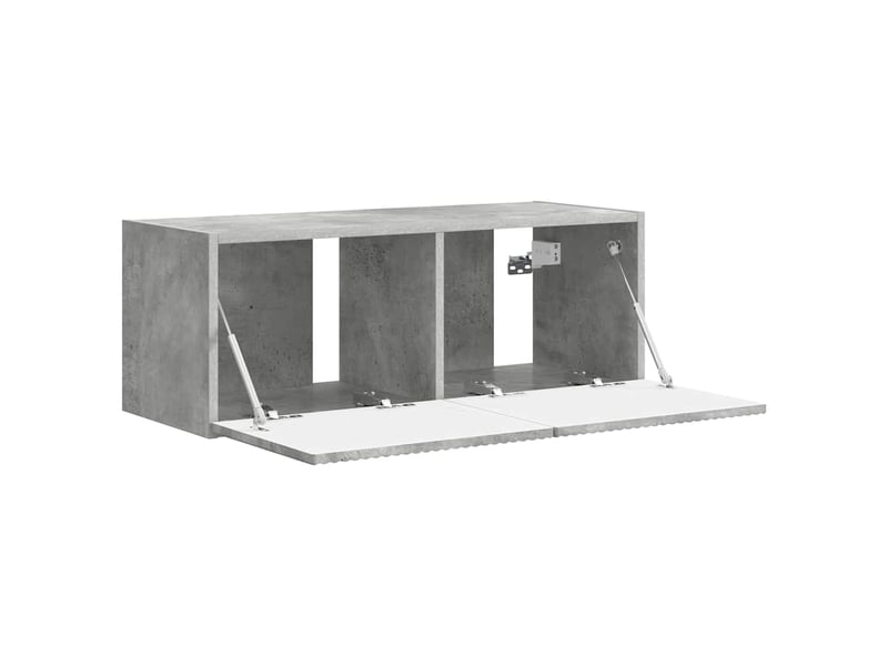  Meuble tv - banc tv - meuble de rangement mural 78,5 x 31 x 29,5 cm béton bois d'ingénierie  - Conforama E
