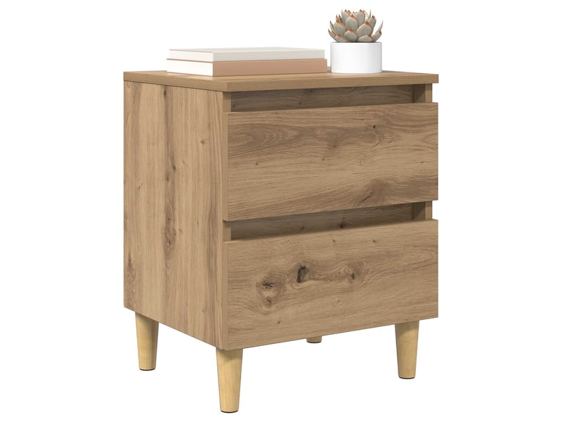  Table de chevet - table de lit chêne artisanal 40 x 35 x 50 cm  - Conforama A