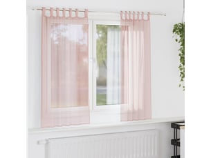 Lot de 2 voilages à œillets, voilages à anneaux rose clair 140 x 175 cm cf48968
