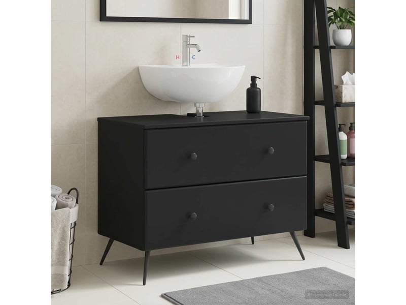  Meuble sous lavabo de salle de bain breda noir 82 x 41 x 59 cm cf64844  - Conforama B