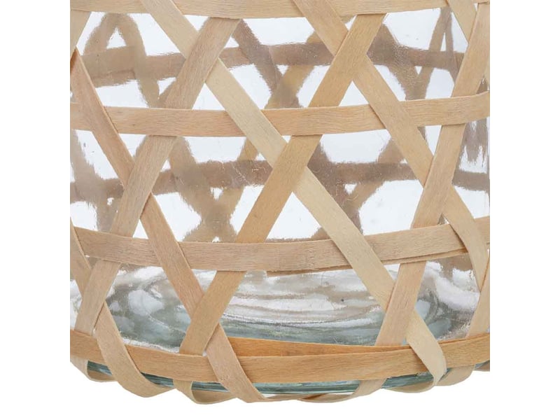  Brown bougeoir lined with natural fibres, d12.5x15h cm  - Conforama E