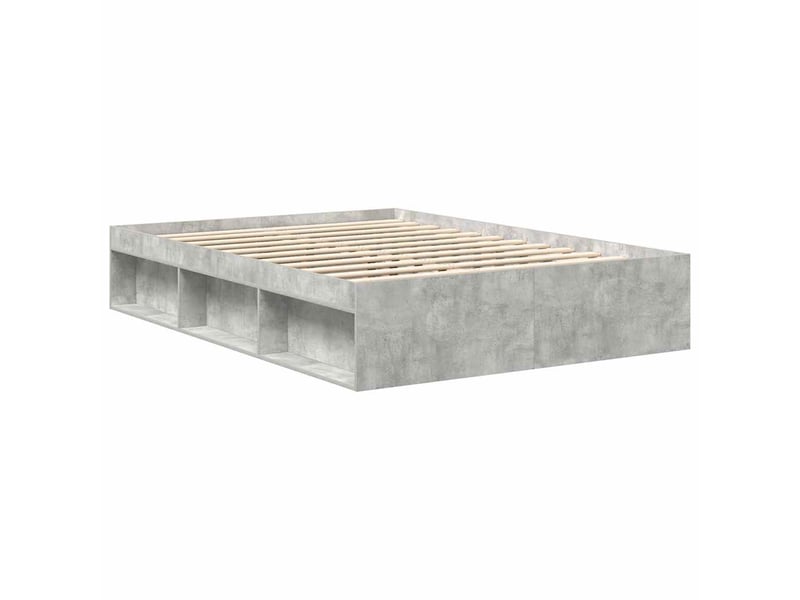  Lit double- lit adulte -  cadre de lit sans matelas gris béton 120x190 cm  - Conforama C