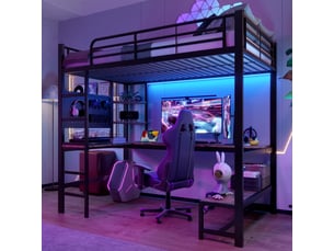 Lit mezzanine 90x200 cm <strong>SAPGAKS</strong> <strong></strong> coloris noir