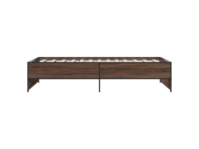  Lit simple- lit adulte -  cadre de lit sans matelas chêne marron 90x200 cm  - Conforama D