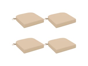 Lot de 4 coussins de siège, coussins d'assise soest 100 % polyester crème cf60787