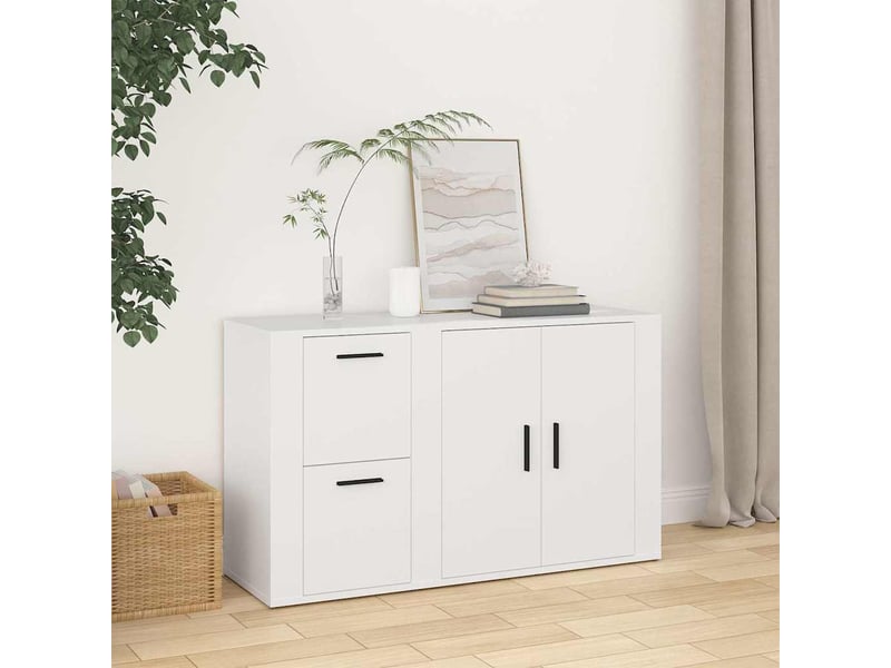  Buffet - bahut - meuble de rangement blanc 100x33x59,5 cm bois d'ingénierie  - Conforama B