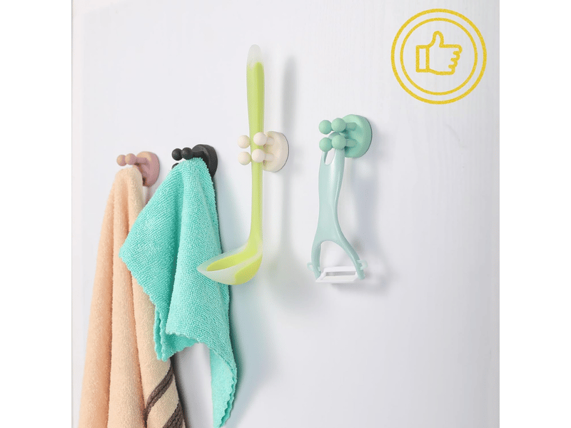  Lot de 4 porte-brosses à dents, crochet multifonction, convient pour salle de bain, cuisine et salon (blanc)  - Conforama E