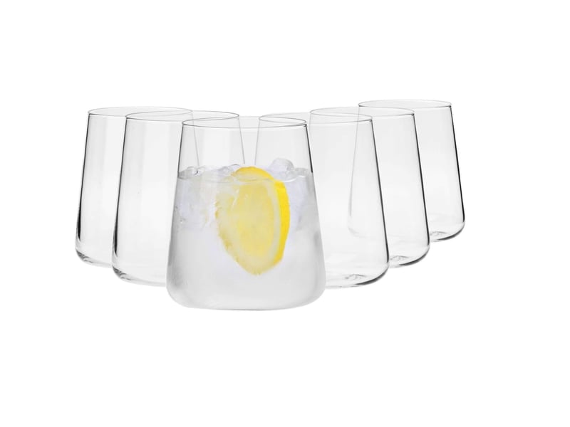  Lot de 6 verres à eau, gin et jus – transparents, 380 ml  - Conforama A