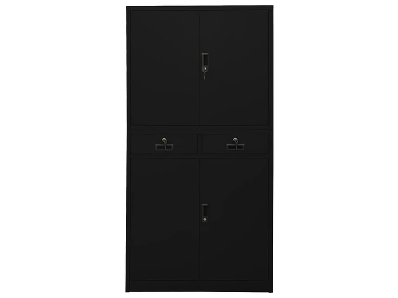  Armoire de bureau, rangement de bureau noir 90x40x180 cm acier  - Conforama A