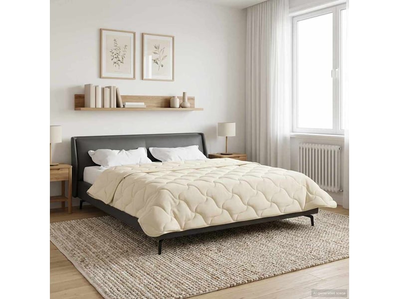  Duvet - couette complet toute l'année matelassé crème 220 x 260 cm  - Conforama D