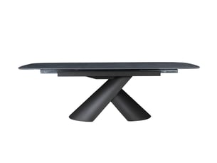 Table à manger extensible pieds métal marron plateau céramique 180-240 cm milano