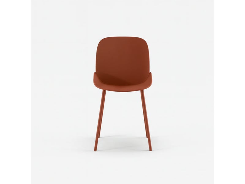 Lot de 4 chaises de salle à manger modernes en polypropylène et métal cassandra - rouiller - Conforama E