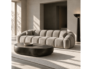 Canapé droit fixe SIA HOME 1MOK4PVGTP 4 places Velours taupe