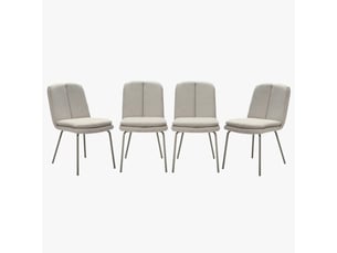 Lot de 4 chaises en tissu et pieds en métal beige h85 cm - lysa