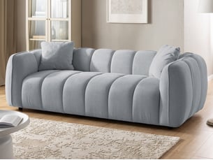 Canapé droit fixe <strong>S-STYLE MOBILIER</strong> <strong>NUBIRA</strong> 3 places Tissu gris