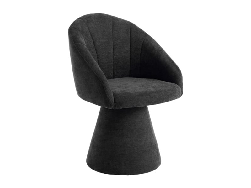 Chaise de salle à manger rembourrée gris, dossier rond, sans accoudoirs – chaise d’appoint moderne  - Conforama A