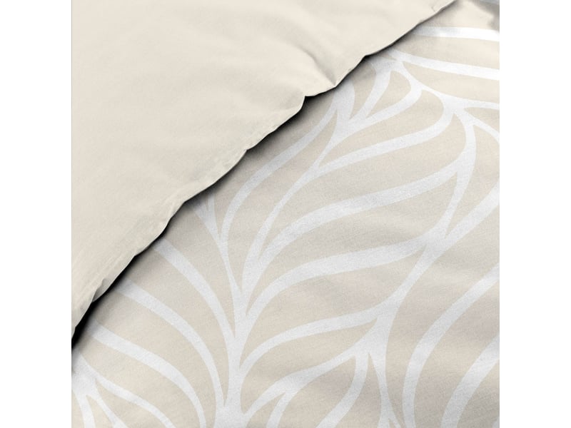 Housse de couette 260 x 240 cm imprimée 57 fils morganeva naturel 2 taies incluses  - Conforama E