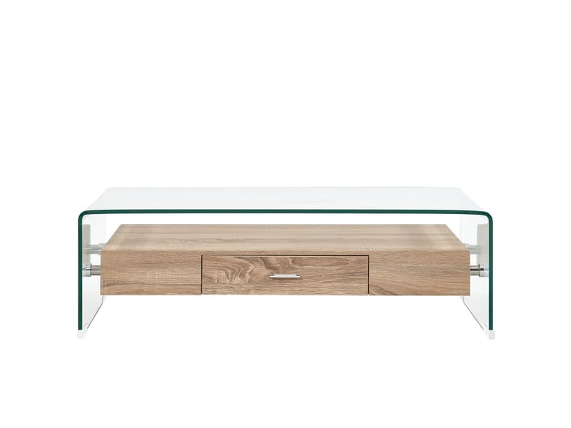  Table basse | table de salon clair 98x45x31 cm verre trempé shl8057  - Conforama B