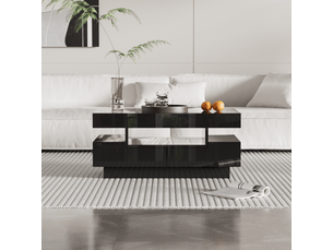 Table basse rectangulaire coloris noir <strong>MERAX</strong> <strong>table basse noir</strong> - 50 cmx80 cm