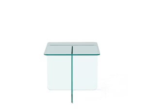 Table basse carré(e) coloris transparent <strong>MIVRAY </strong> <strong></strong> - 45 cmx45 cm