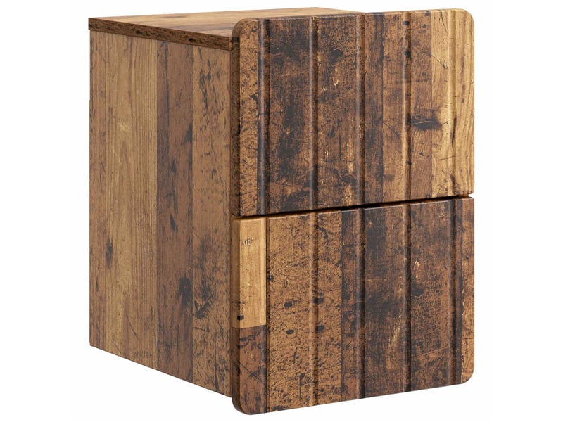 Table de chevet mural 2 pièces bois ancien 33 x 34,5 x 43 cm - Conforama C