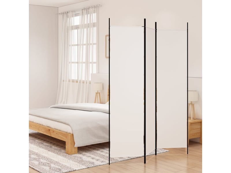  Paravent | cloison de séparation 3 panneaux blanc 150x200 cm tissu  - Conforama B