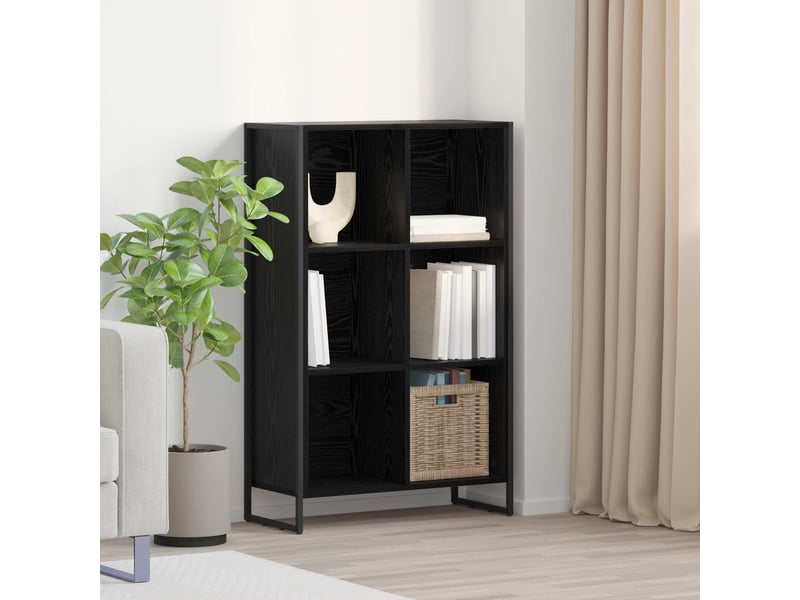 Bibliothèque, armoire à livres 99,5 x 30 x 108,5 cm bois d'ingénierie chêne noir - Conforama B