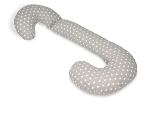 Coussin usages multiples étoiles blanches sur fond gris