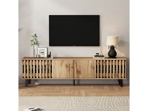 Meuble tv coloris naturel 180 cm