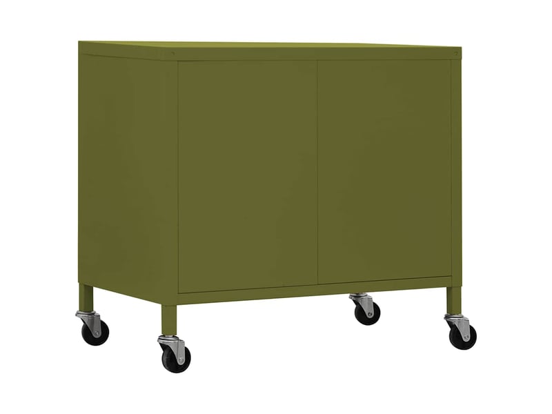  Armoire de bureau, meuble de rangement vert olive 60x35x56 cm acier  - Conforama E