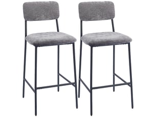 tabouret de bar <strong>STILVORA</strong> - gris hauteur d'assise 72.5 cm vendu Par paire