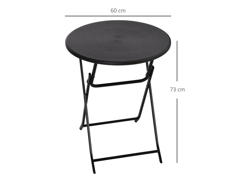  Table basse de jardin ronde acier gris foncé 60x60x73cm  - Conforama E