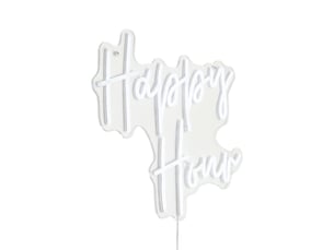 Applique murale néon blanche avec led - happy hour