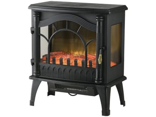 Cheminée électrique poêle style rétro thermostat 1000-2000w noir