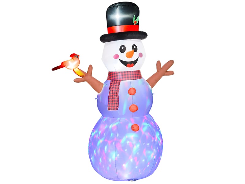  Bonhomme de neige géant, 2,40 m, décoration de noël, avec led, autogonflant, polyester  - Conforama B