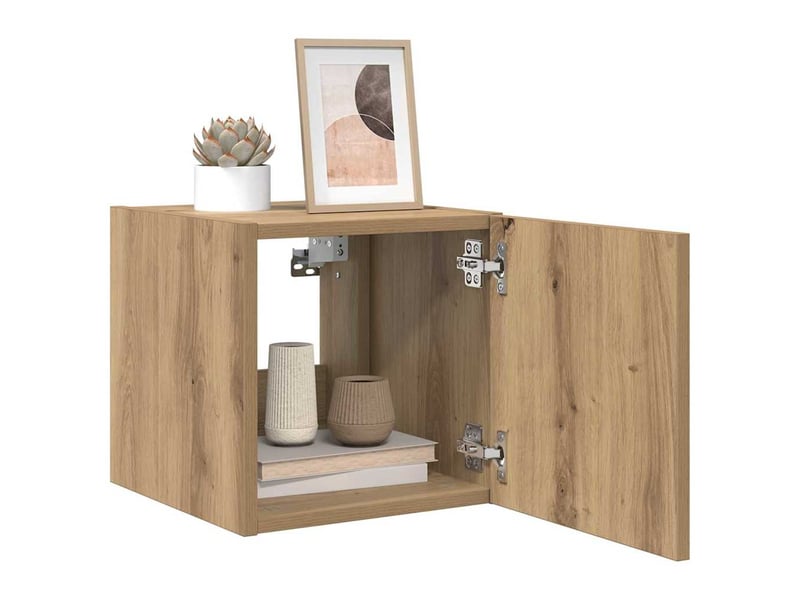  Meuble tv - banc tv - meuble de rangement mural 30,5 x 35 x 30 cm chêne artisan  - Conforama C