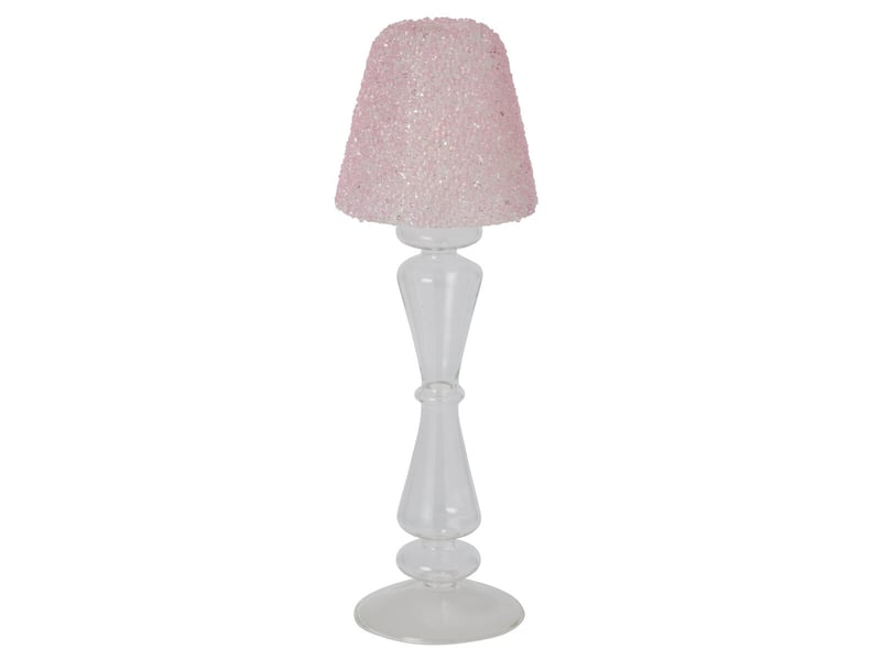  Photophore lampe en verre silje 31cm rose  - Conforama A
