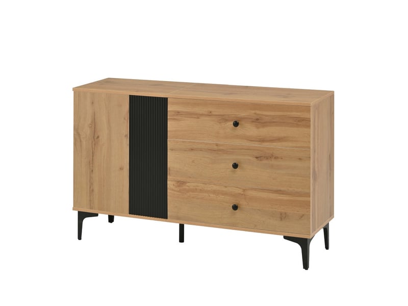  Buffet, meuble de rangement, bahut, avec 2 portes et 3 tiroirs, mode contemporaine, 120 l x 35 l x 76 h (cm)  - Conforama A