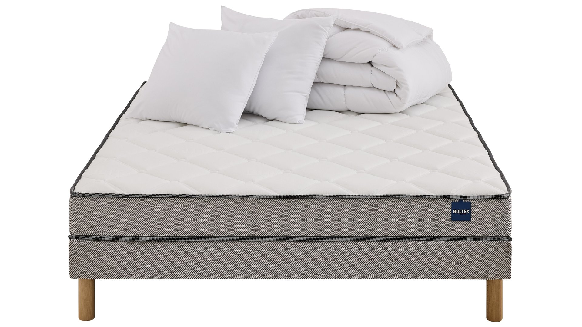 MATELAS + SOMMIER MOUSSE 140X190 CM BULTEX PRIME QUATUOR blanc Conforama