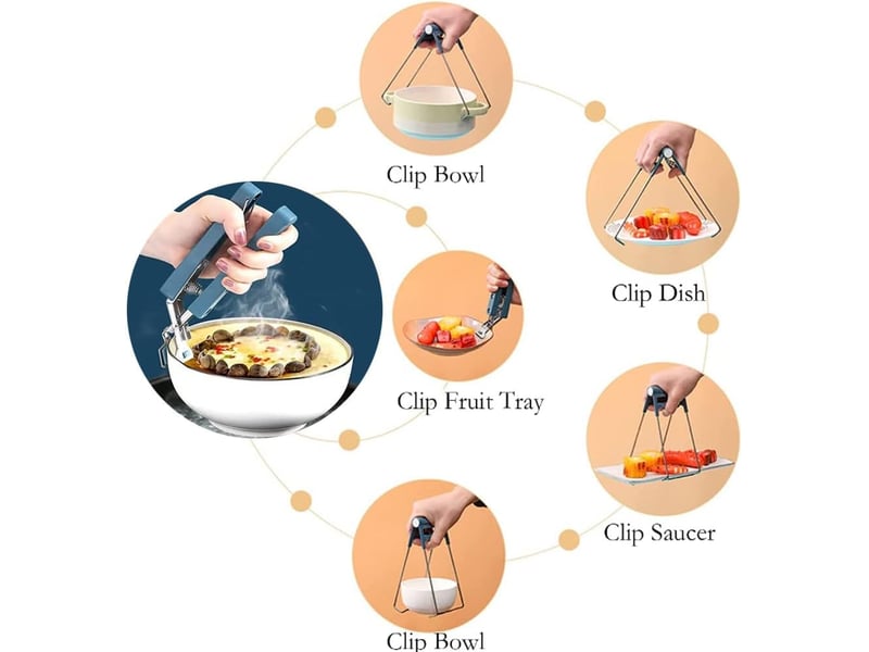  Pince à four, 1 pcs anti-brûlure bol clip, 1 pcs pince pour bol chaud avec pp poignée antidérapante pour four à vapeur portable ERFDS-GXD00907-GXD - Conforama C