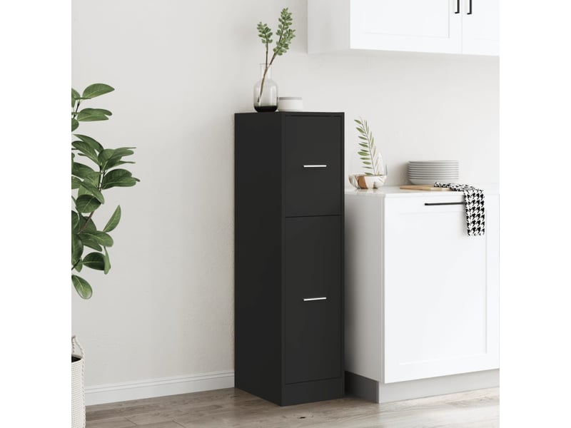  Meuble de rangement, armoire d'apothicaire noir 30x41x118 cm bois d'ingénierie  - Conforama C